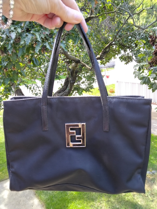 Fendi Handbags - Fendi Black Satchel with Gold FF Plaque